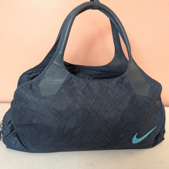Nike Other - Nike Duffle Bag Large Green Pink Gym Dual Pockets Nylon Leather Strap Pocket
